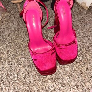 Pink High Heeled Satin